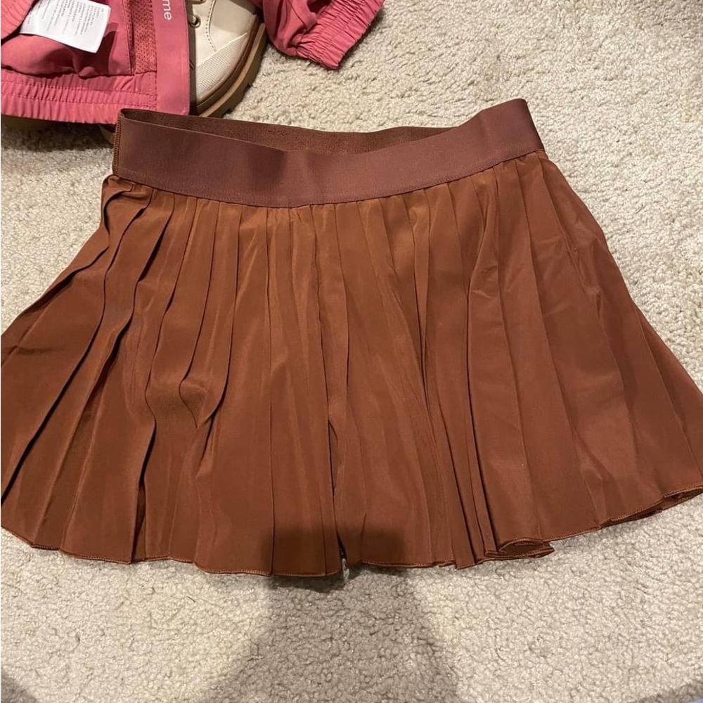 TNA brown tennis skirt